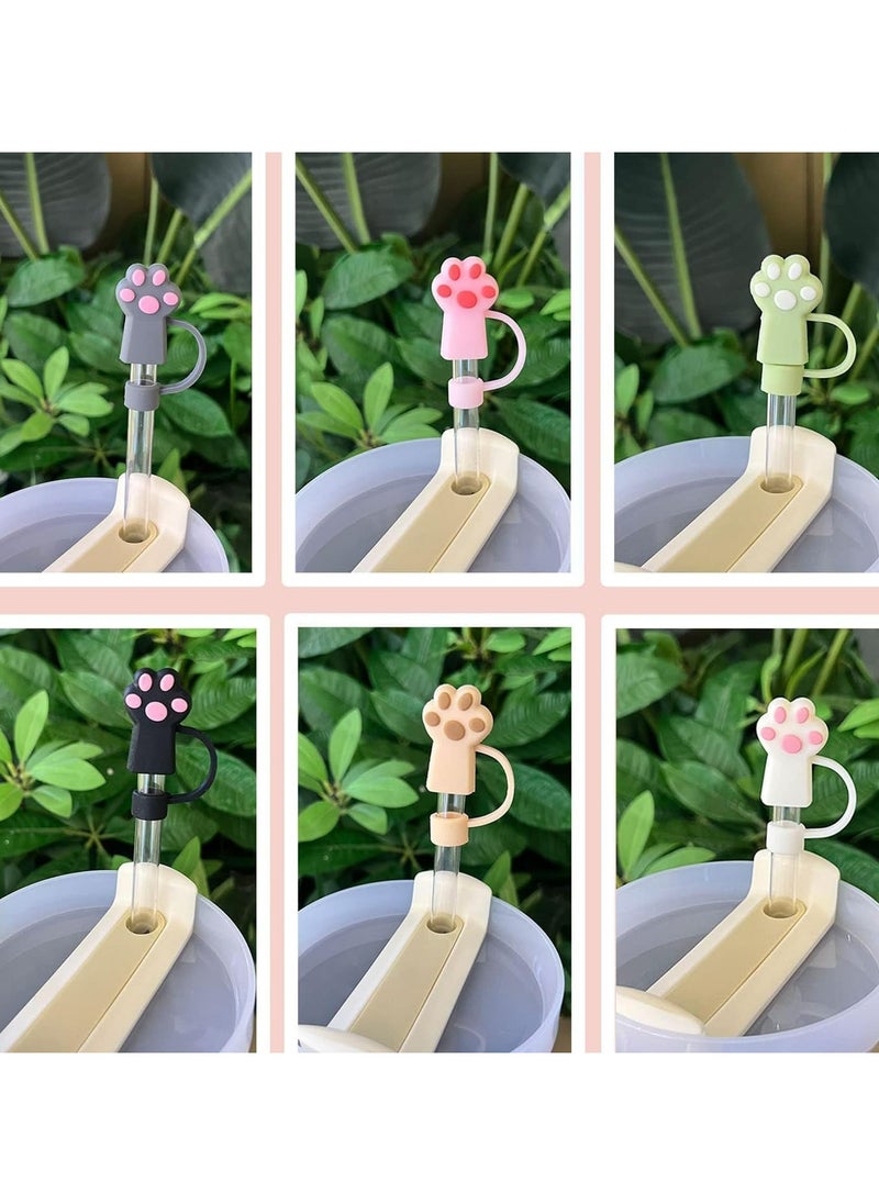 Oasisgalore - 6Pcs Cute Silicone Straw Cover Cap,Reusable Dust-Proof Drinking Straw Tips Lids - Image 1