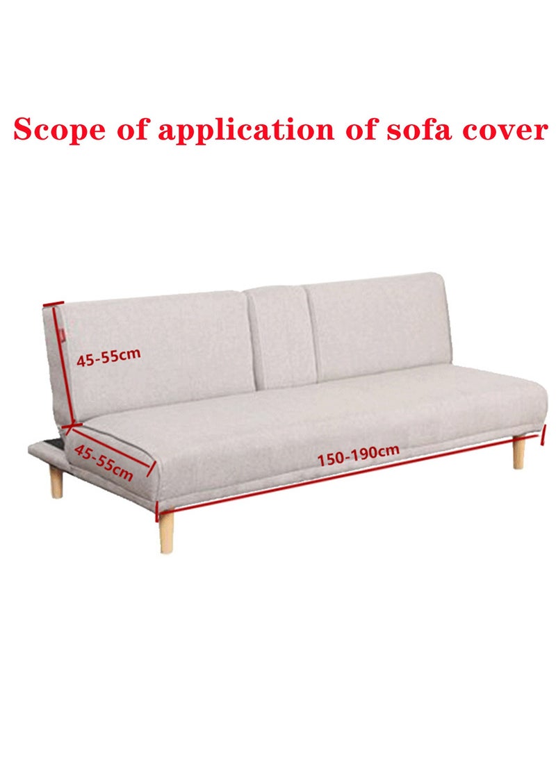 Armless Sofa Bed Cover Stretch Sofa Covers Furniture Protection Cushion Fits Folding Sofa Bed Without Armrests Non-slip Durable Spandex Fabric (Grey) - Image 2