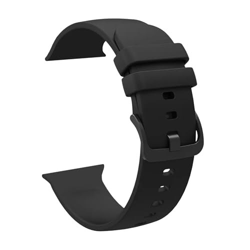 ACM Watch Strap Slide 42mm 44mm 45mm 46mm 49mm Silicone Belt compatible with Fire-Boltt Brillia Pro Bsw215 Smartwatch Color Hook Band Black - Image 1