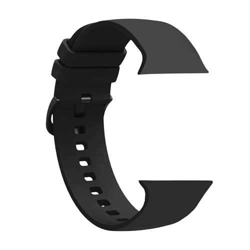 ACM Watch Strap Slide 42mm 44mm 45mm 46mm 49mm Silicone Belt compatible with Fire-Boltt Brillia Pro Bsw215 Smartwatch Color Hook Band Black - Image 2
