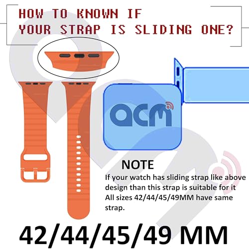 ACM Watch Strap Slide 42mm 44mm 45mm 46mm 49mm Silicone Belt compatible with Fire-Boltt Brillia Pro Bsw215 Smartwatch Color Hook Band Black - Image 5