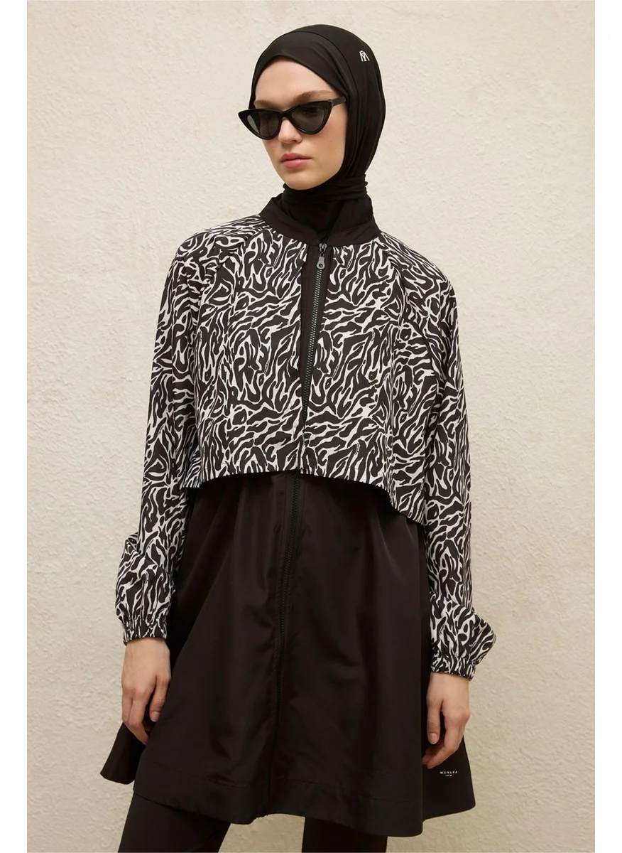 Manuka Windbreaker 3-Piece Modest Swimsuit Set Zebra
