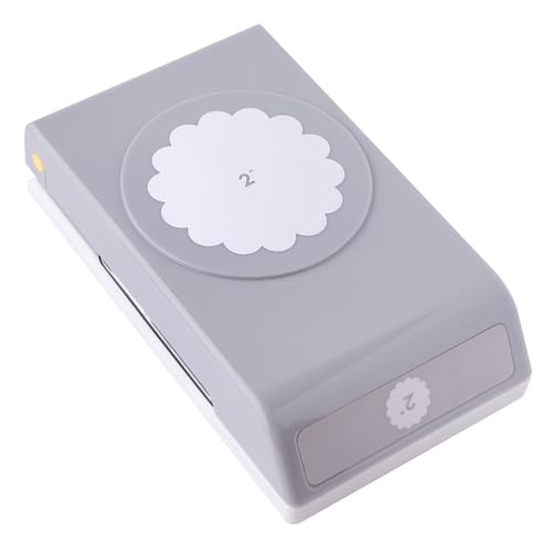 EK Tools Paper-punches, 2-Inch Scallop Circle, Gray, Metal Craft Punch, Stackable, Locks Shut, New Package - Image 1