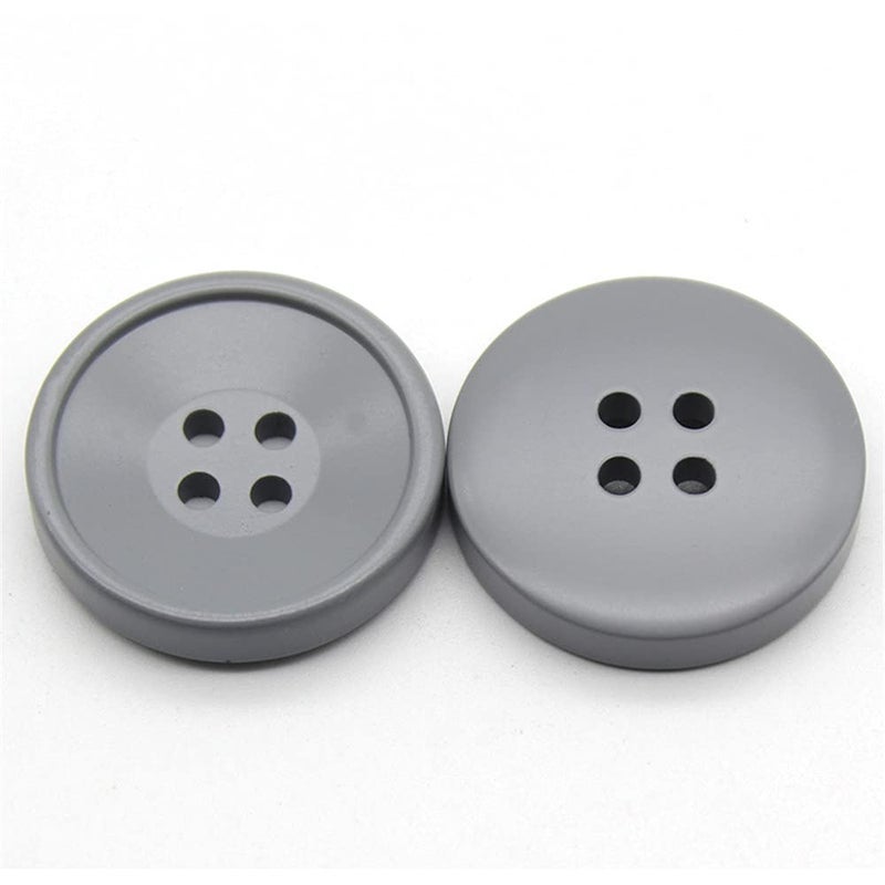 6 Pcs Resin Buttons 4 Holes Round Buttons for Coats JacketDIY Sewing Supplies 07 Grey 30mm