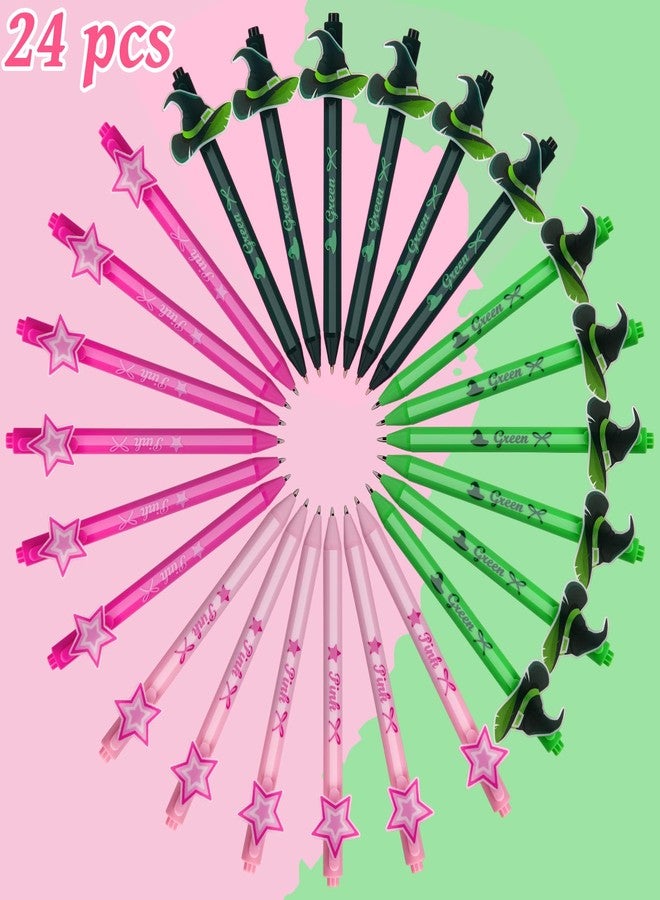 Sayglossy 24 Pcs Witch Pens Bulk Princess and Witch Pink and Green Gift Gel Pens for Friends Friendship Matching Office for Party Supplies Decorations Gift (Special Style) - Image 2
