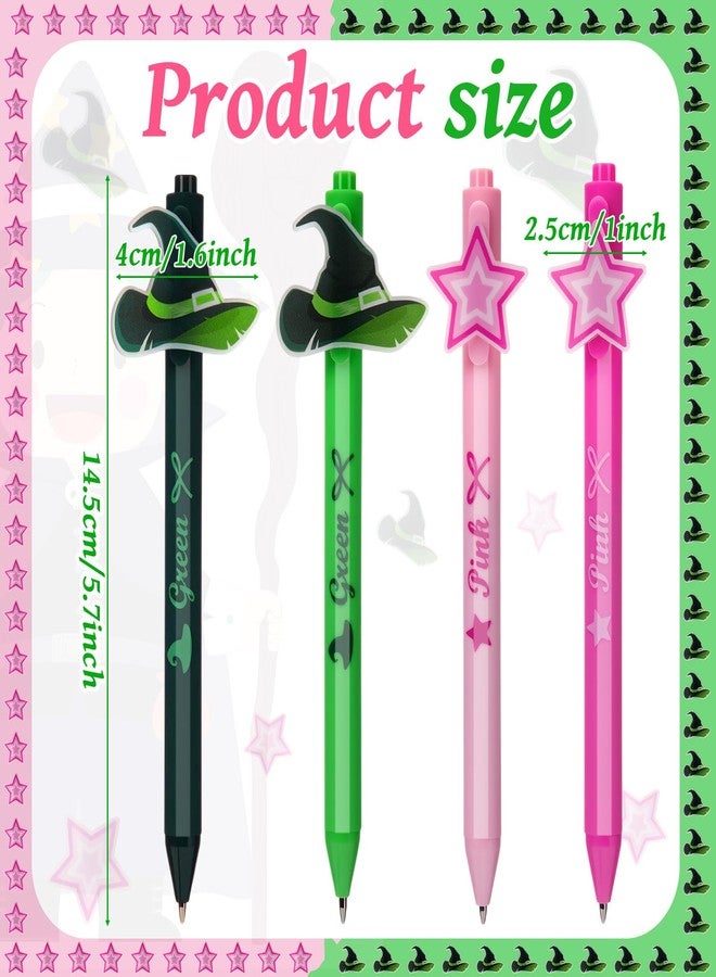 Sayglossy 24 Pcs Witch Pens Bulk Princess and Witch Pink and Green Gift Gel Pens for Friends Friendship Matching Office for Party Supplies Decorations Gift (Special Style) - Image 3