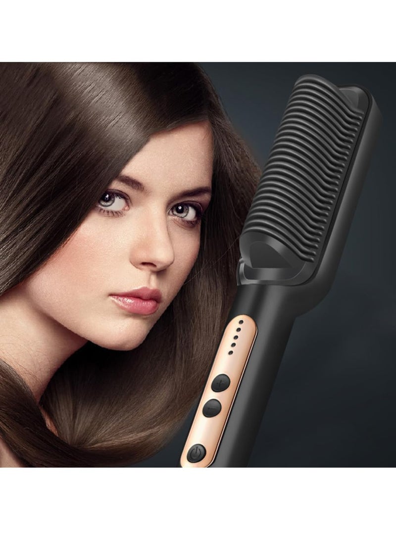 سوكاني فرشاة فرد الشعر متعددة الوظائف مع مشط مدمج، 5 إعدادات لدرجة الحرارة، مضادة للحروق مع مولد أيونات ومجفف شعر وجهاز تصفيف سريع التسخين، SK-1008 (أسود) - Image 2