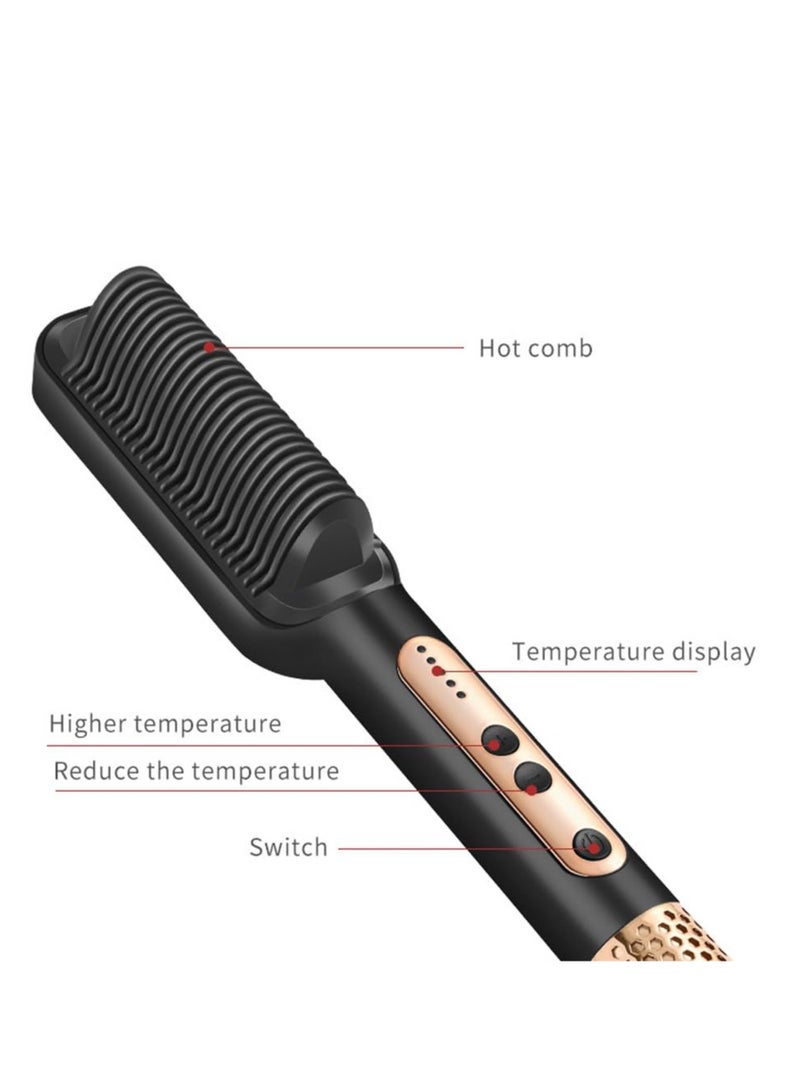سوكاني فرشاة فرد الشعر متعددة الوظائف مع مشط مدمج، 5 إعدادات لدرجة الحرارة، مضادة للحروق مع مولد أيونات ومجفف شعر وجهاز تصفيف سريع التسخين، SK-1008 (أسود) - Image 4