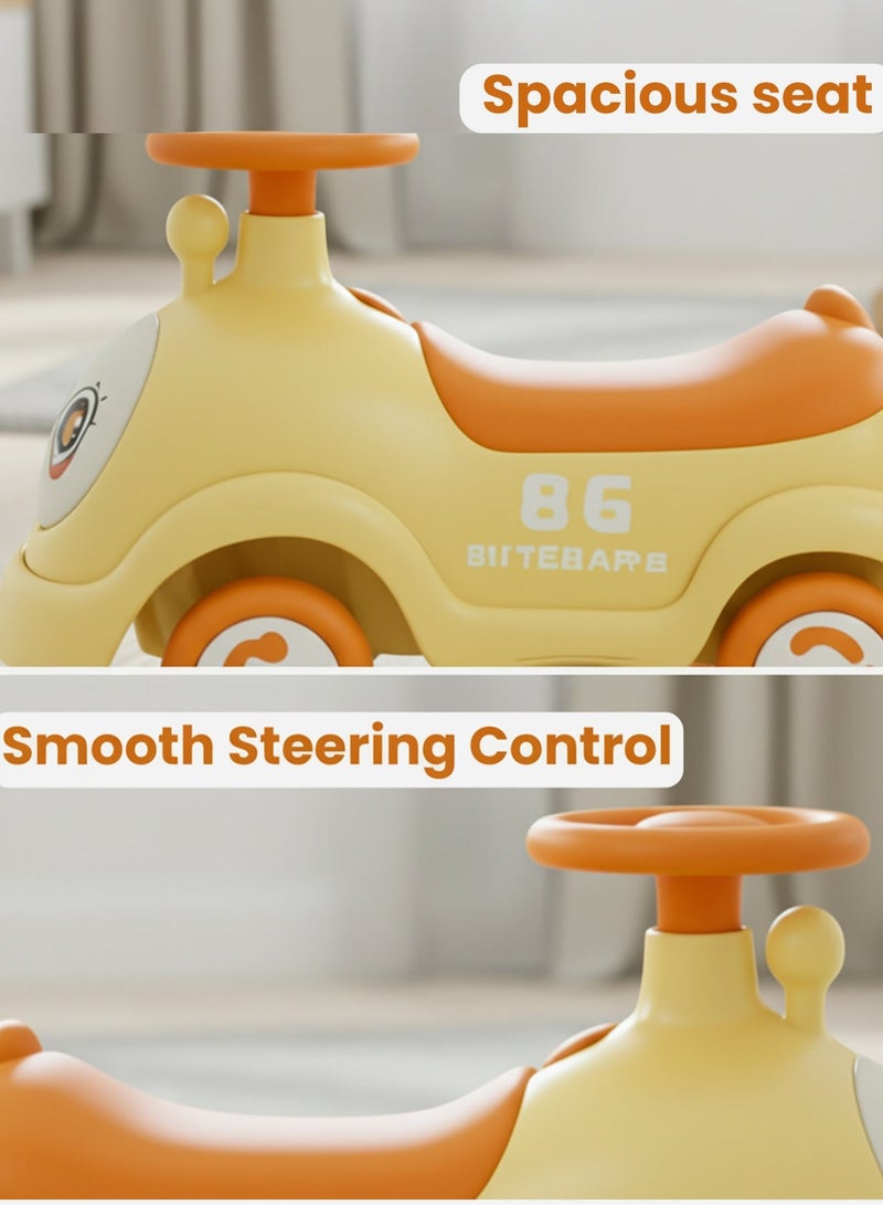 BAYBEE Baby Ride on Car for Kids, Toddler Ride on Baby Car with Music, and Storage Space | Kids Push Car for Baby | Children Push Ride on Car for Kids Toddlers 1 to 3 Years Boy Girl Yellow - Image 5