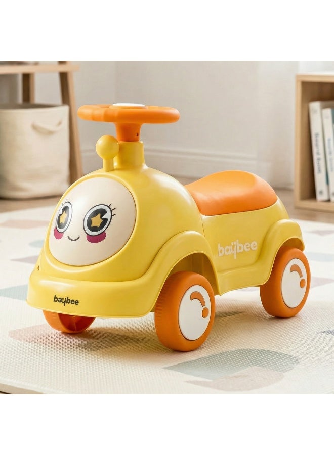 BAYBEE Baby Ride on Car for Kids, Toddler Ride on Baby Car with Music, and Storage Space | Kids Push Car for Baby | Children Push Ride on Car for Kids Toddlers 1 to 3 Years Boy Girl Yellow - Image 1