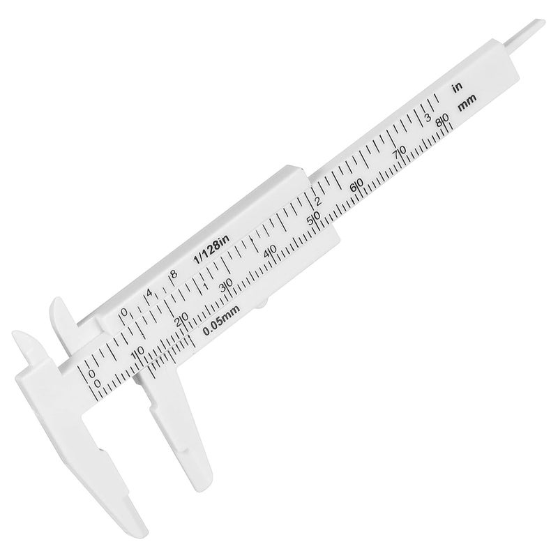 Mini Plastic Sliding Vernier Caliper Jewelry Gauge Tool Metric Measurement White - Image 2