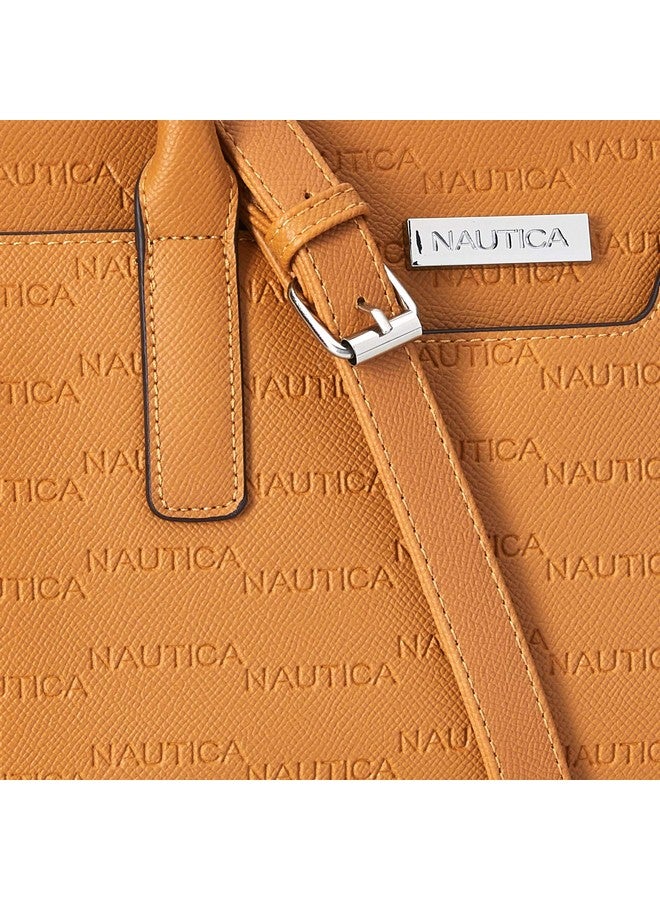 Nautica Sandy Jr. Top Handel Satchel with Removable Crossbody Strap, Camel - Image 2