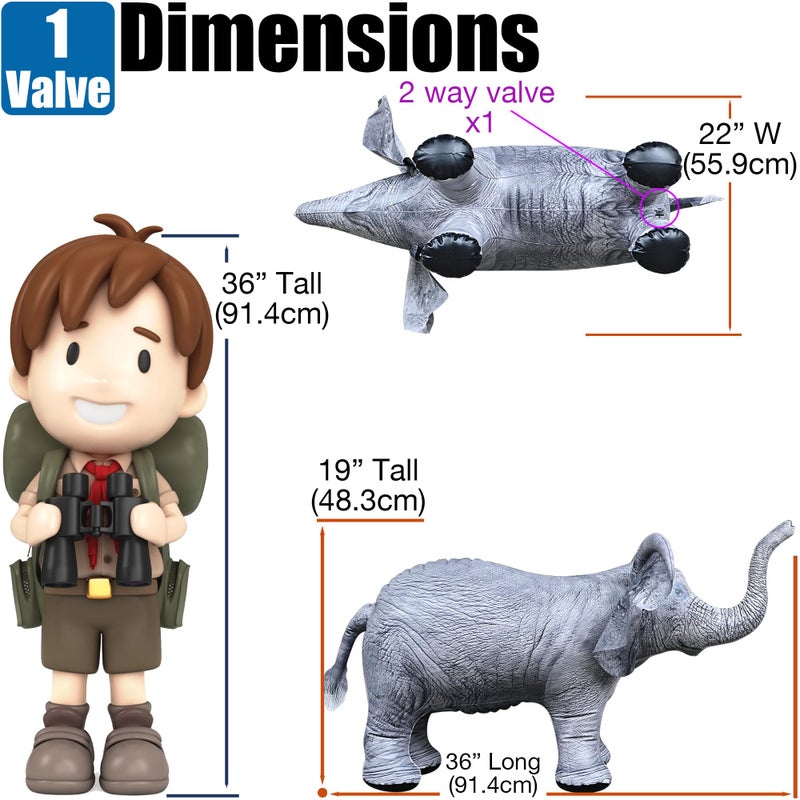 جيت كرييشنز لعبة محشوة قابلة للنفخ بتصميم على شكل فيل صغير طراز AN-ELE8 - Image 5