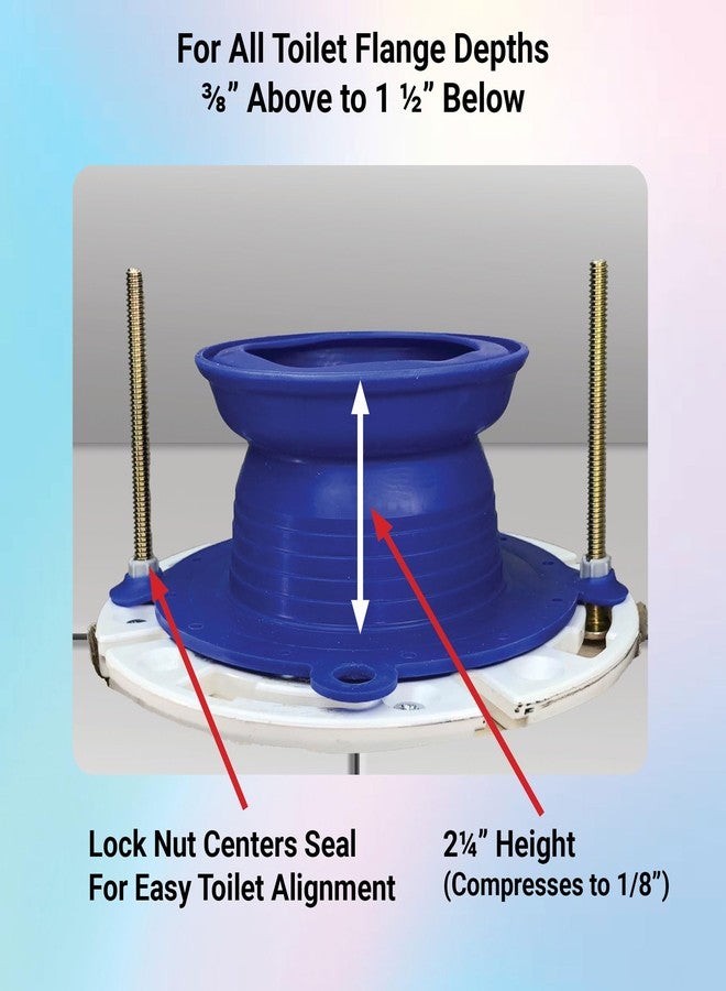 One-N-Done One N Done Toilet Flange Repair Kit - Complete Toilet Seal Repair For Wax Seal, Rubber Gasket Ring,Tool-Free Nuts Includes 3 1/2-Inch Locking Zinc Bolts, Easy Toilet Bowl Repair (Pack of1) - Image 3