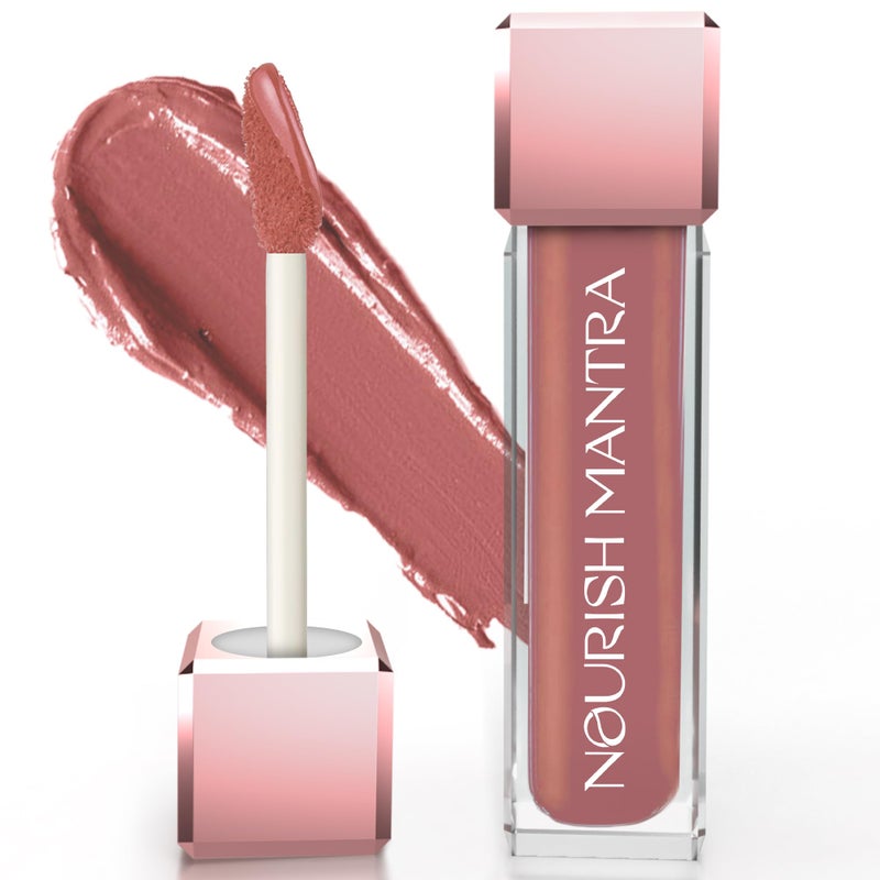 NOURISH MANTRA Natkhat Berry Lipstick (3.5ml)/ Creamy Matte Liquid Lipstick with SPF/Water Proof/Smudge Proof/Transfer Proof/Long Lasting/Suits All Skin Tones