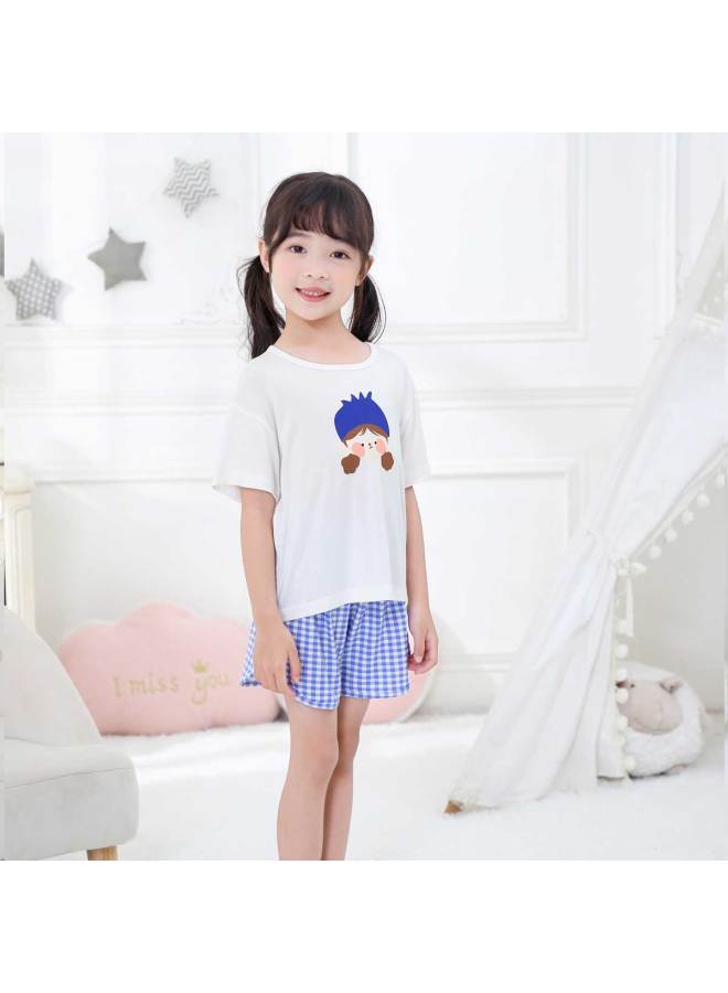 Bornbay Breathable Thin Summer Girls' Homewear Set Kids Soft Comfort Short Sleeve Shorts Outfit - Image 5