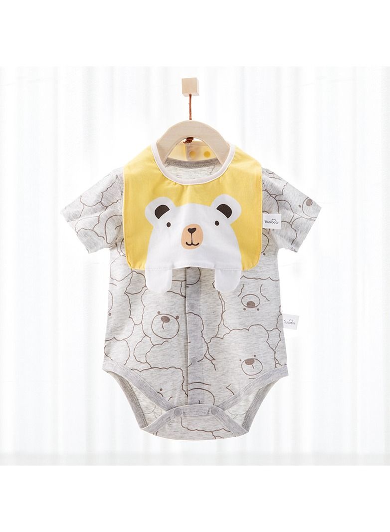 Loquat Baby Summer Short Sleeve Cute Comfortable Jumpsuit With Bib 