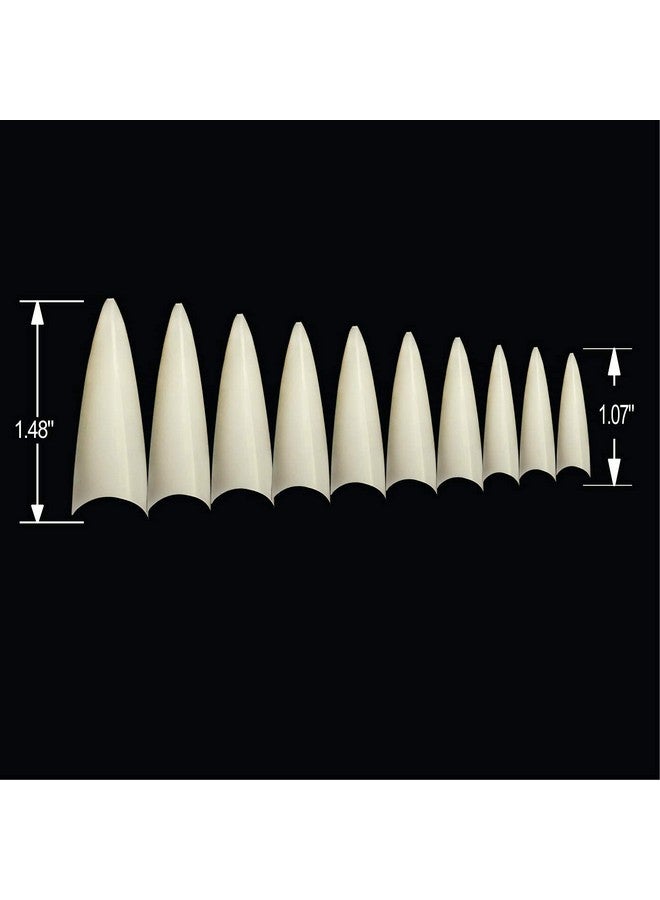 Vivace Natural Long Stiletto 500Pcs Artificial Fake Gel Nail Tips10 Sizes 28510 For Nail Salon - Image 4