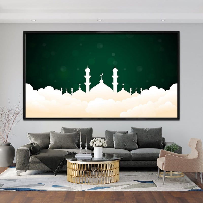 Marktna One canvas painting with an Islamic design and a hollow frame, measuring (90×60) - Image 1