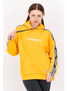 Women Brand Logo Long Sleeve Hooded Sweatshirt, Yellow - pzsku/Z31E7F4C06E1409AA7FDFZ/45/_/1737728336/3234e2f2-35d0-4c4b-98af-f7602a51a723