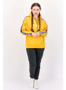 Women Brand Logo Long Sleeve Hooded Sweatshirt, Yellow - pzsku/Z31E7F4C06E1409AA7FDFZ/45/_/1737728341/35090720-e823-44ad-a250-e1a894d5ec0b