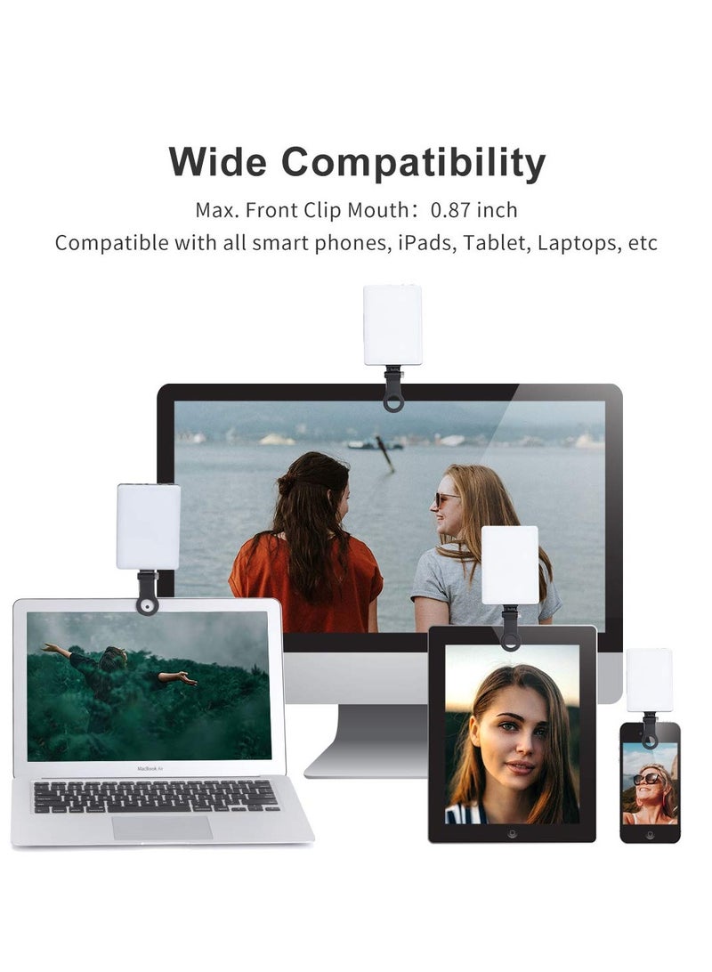 High Power Rechargeable Clip Fill Video Light ，for Phone, iPhone, Android, iPad, Laptop, for Makeup, Selfie, Vlog, Video Conference  - Image 3
