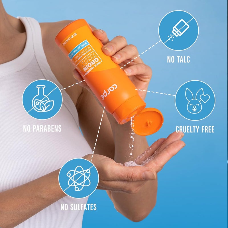 Carpe Sweat Absorbing TalcFree Body Powder for Women AntiChafing and Safe for Feminine Areas White Jasmine Scent - Image 2