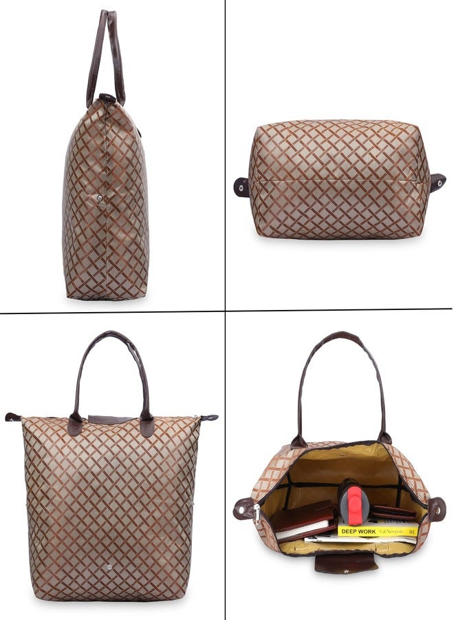 Ayaha Jacquard Convertible Long Shopping Bag Foldable Shopping Handbag Travel Bag Women Shoulder Waterproof Carry Bag (P3) - Image 3