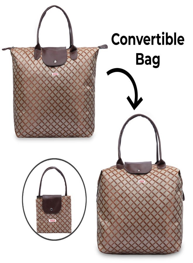 Ayaha Jacquard Convertible Long Shopping Bag Foldable Shopping Handbag Travel Bag Women Shoulder Waterproof Carry Bag (P3) - Image 2