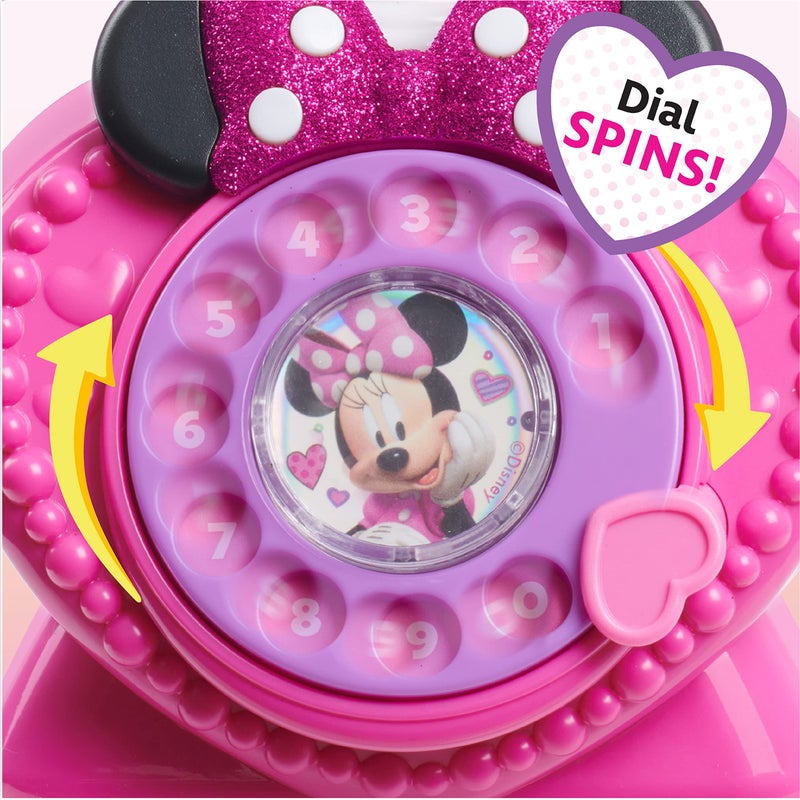 Minnie Disney Junior Minnie Mouse Ring Me Rotary Pretend Play Phone with Lights and Sounds, Kids Toys for Ages 3 Up by Just Play - Image 5