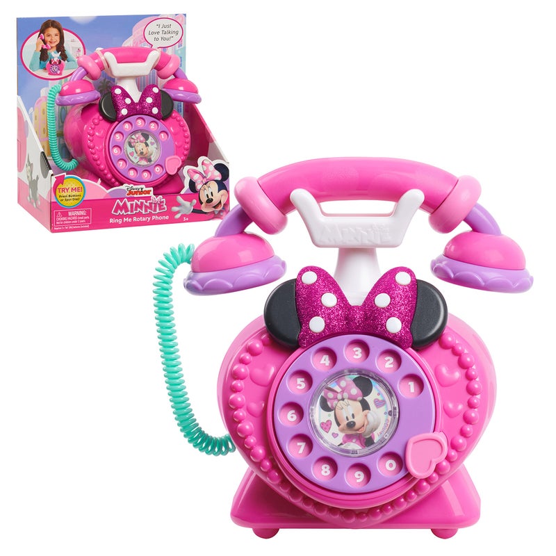 Minnie Disney Junior Minnie Mouse Ring Me Rotary Pretend Play Phone with Lights and Sounds, Kids Toys for Ages 3 Up by Just Play - Image 1