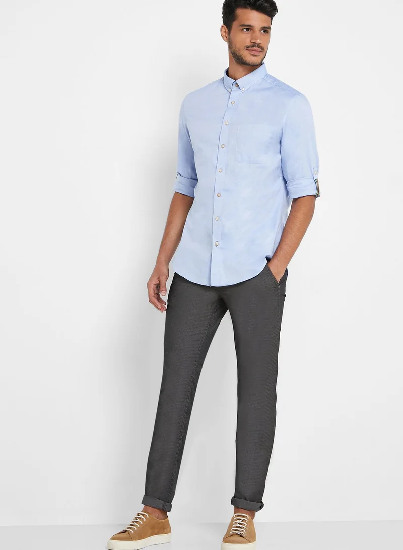 Reserved Micro Pattern Tapered Trousers