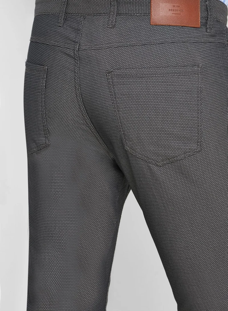 Reserved Micro Pattern Tapered Trousers