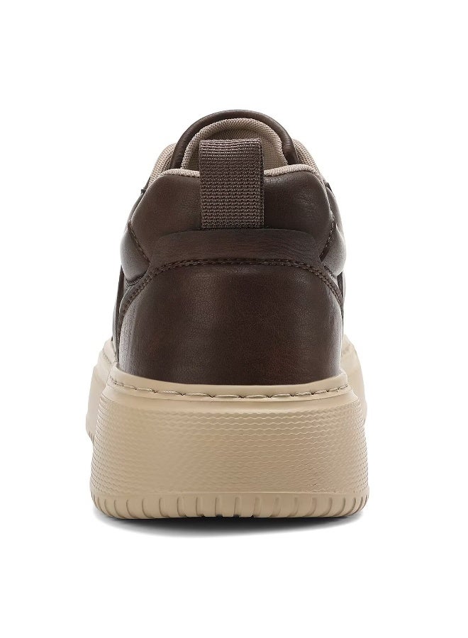 SKY VIEW Men's Fashion Shoes Ultrafine Fiber Vamp Casual Shoes For Men Non Slip Lace Up Chunky Sneakers Cushioned And Lightweight Low Top Walking Shoes Brown-01 - Image 4