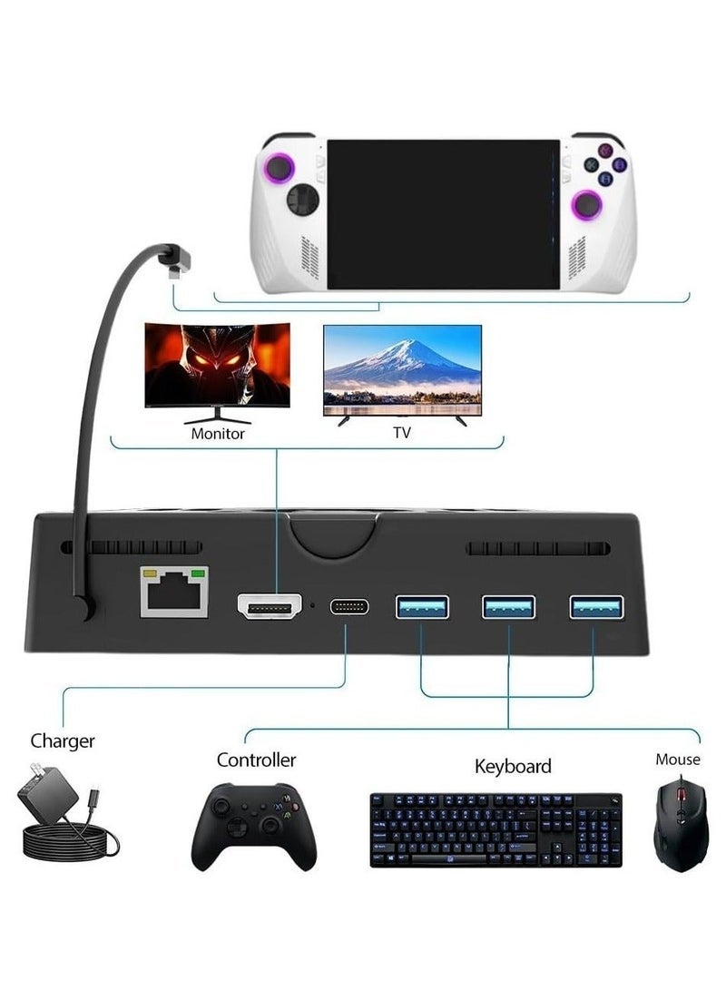 general Docking Station with Cooling Fan for ROG Ally, 6-in-1 Hub Steam Deck, Support PD 3.0 Fast Charging, USB-A 3.0 and Fast Charging USB-C Port - Image 3
