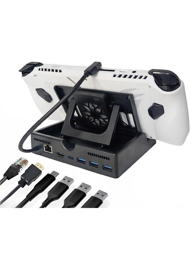 general Docking Station with Cooling Fan for ROG Ally, 6-in-1 Hub Steam Deck, Support PD 3.0 Fast Charging, USB-A 3.0 and Fast Charging USB-C Port - Image 4