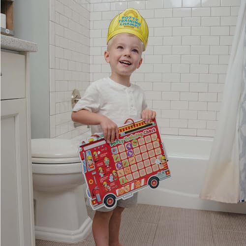 Putska Potty Training Chart with 35 Stickers, 3 Reminder Stickers and Crown for Toddlers Boys and Girls - Potty Training Rewards for Kids - Fireman - Image 2