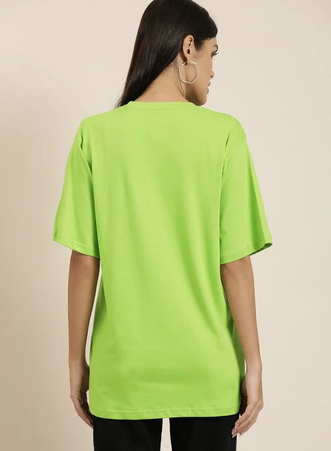 Dillinger Oversized Solid T-Shirt with Drop Shoulder Sleeves by Styli
