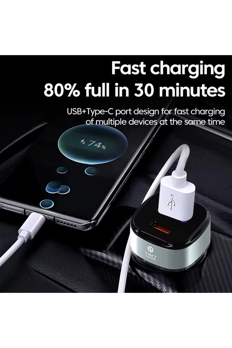 Toby's CC-10 150W Max Fast Charger with 3in2 Cable – Type-C, Lightning & Micro Output, 1.2M, Durable Aluminum Alloy and Nylon Braid - Image 2