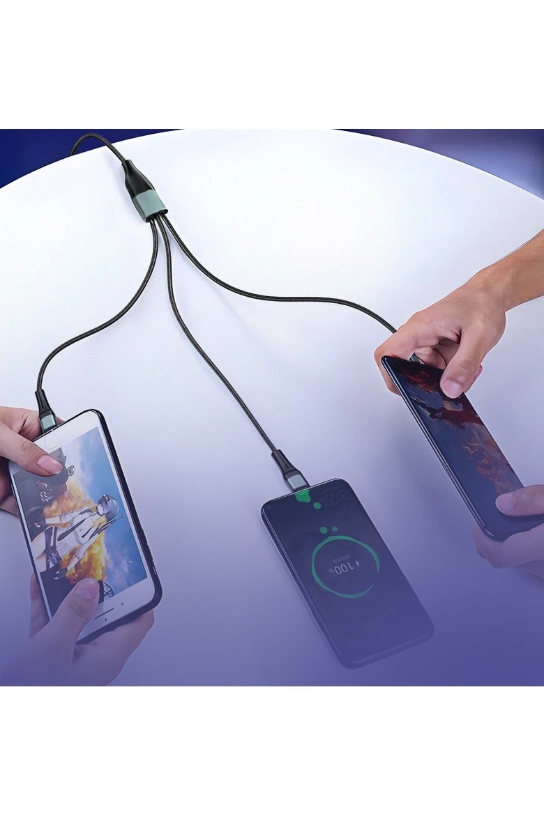 Toby's CC-10 150W Max Fast Charger with 3in2 Cable – Type-C, Lightning & Micro Output, 1.2M, Durable Aluminum Alloy and Nylon Braid - Image 5