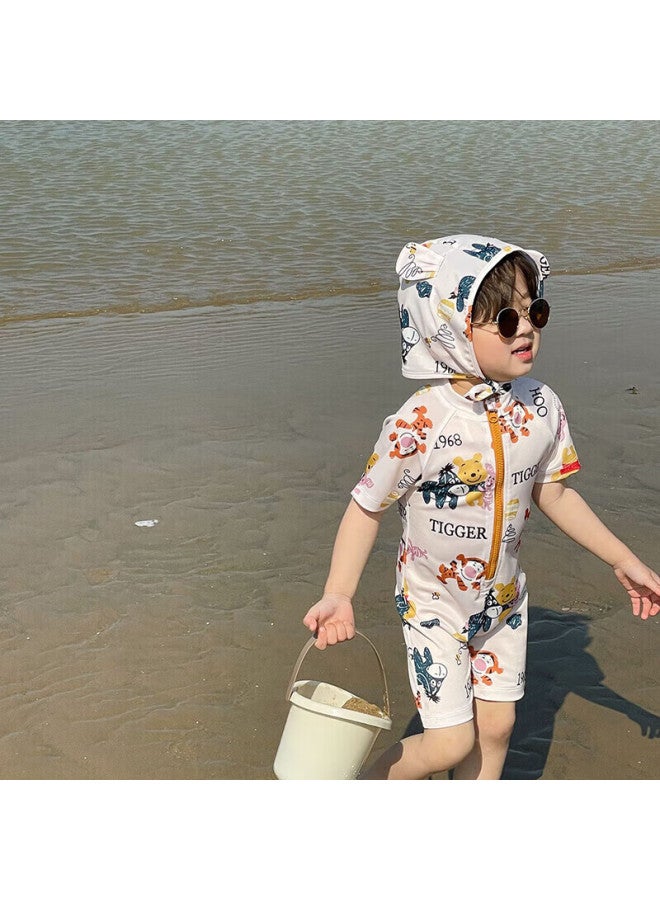 Yuke Cartoon Children's Swimsuit, One-piece For Boys And Girls, Quick-drying Vacation Swimwear, Cute Winnie The Pooh Design - Image 5