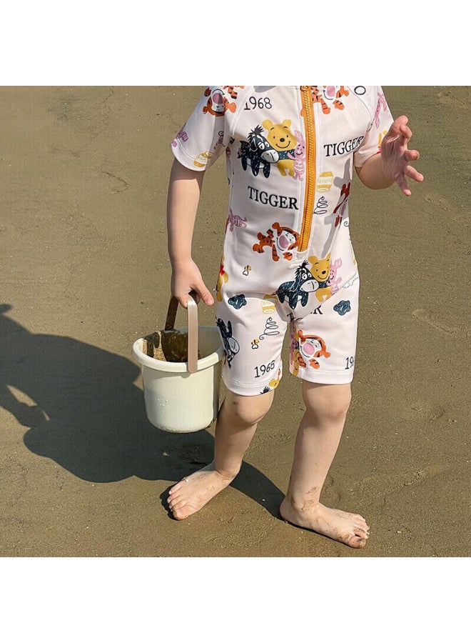 Yuke Cartoon Children's Swimsuit, One-piece For Boys And Girls, Quick-drying Vacation Swimwear, Cute Winnie The Pooh Design - Image 4
