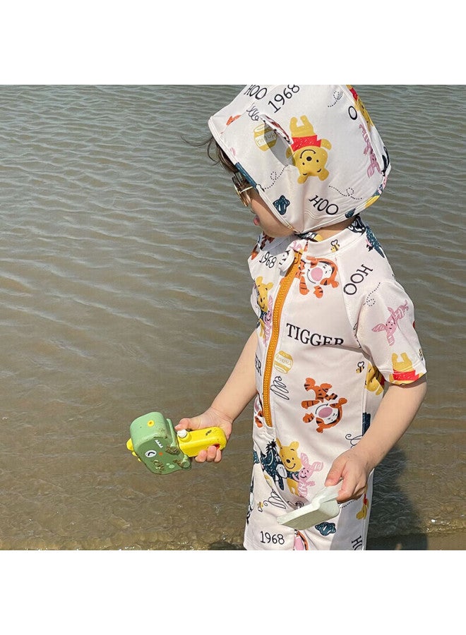 Yuke Cartoon Children's Swimsuit, One-piece For Boys And Girls, Quick-drying Vacation Swimwear, Cute Winnie The Pooh Design - Image 3