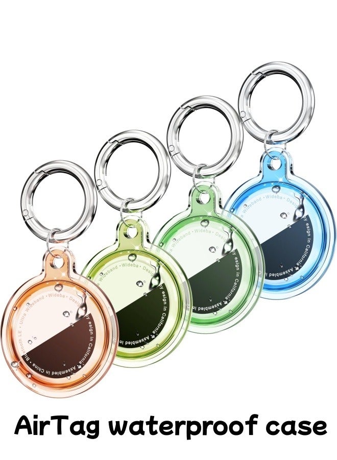 4 Pack AirTag Holder Case with Keychain Silicone Shockproof for Apple AirTag Item Tag Finders AirTag TrackerTags Accessories Anti Lost Protective Case for Pets Package Luggage Waterproof - Image 1