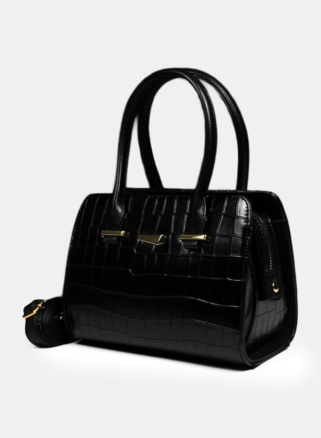 حقيبة يد كلاسيكية متوسطة الحجم من جلد التمساح - Image 1