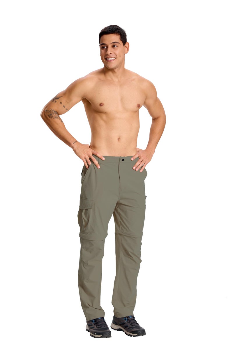 LINLANG EN Work Pants for Men Convertible Zip Off Cargo Pants Lightweight Quick Dry Travel Fishing Climbing Camping Outdoor Waterproof Hiking Pants-Light Army Green-30-XS - Image 2