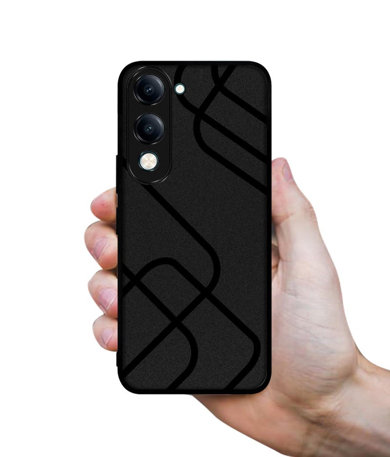 Casotec Zig-Zag Black Line Design Premium 2D Printed Metal Back Case Cover for Vivo Y04 4G / Y19e 4G / Y19 5G / Y29s 5G / T4 Lite 5G / iQOO Z10 Lite 5G - Image 3