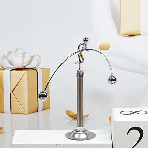 Sunnytech Steel Balance Toy Weightlifter Kinetic Art Balance Toy Balancing Decompressive Science Psychology Home Offic Decor Desk Decor WJ049 - Image 5