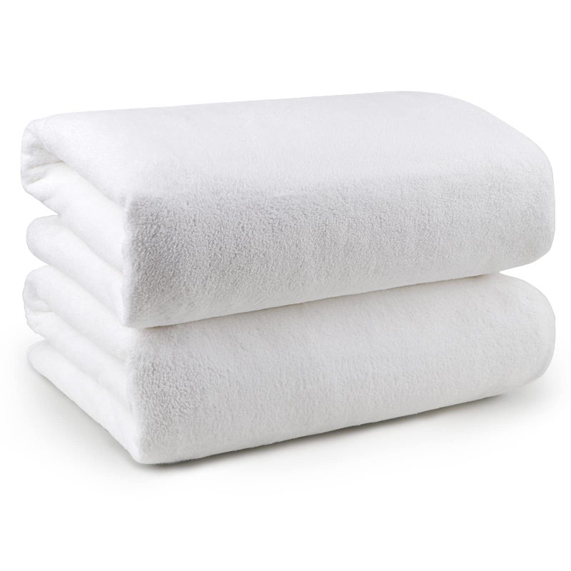 Orighty Bath Towels Pack of 2(27â€™â€™ x 54â€™â€™) - Soft Feel White Bath Towel, Highly Absorbent Bathroom Towels for Body, Quick Drying, Towel for Sport, Yoga, SPA, Fitness - Image 1