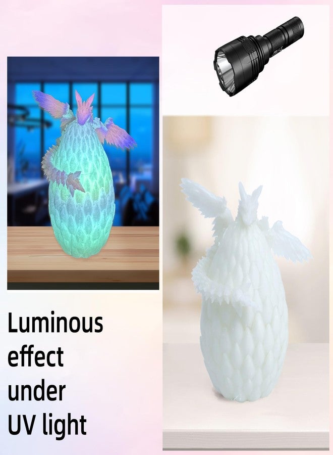 Flavery 3D Printed Flying Dragon in Egg - Glow Rainbow - Surprise Egg with Flexible Winged Dragon Inside, Mystery Beautiful Fidget Toy, Birthday Gift, Desk Figure Decor - Image 3